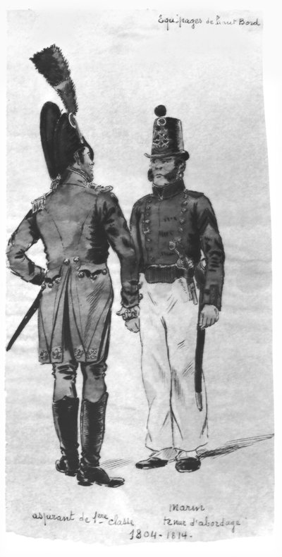 Trajes de marinos franceses de 1804 a 1814 de French School